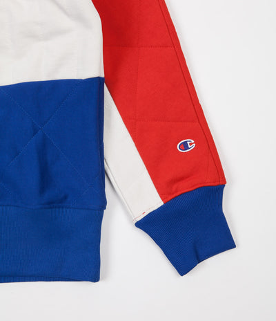 Champion Quilted Ski Crewneck Sweatshirt - Red / White / Blue
