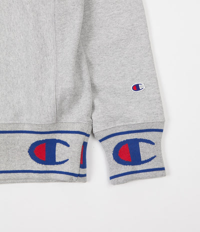 Champion Reverse Weave Embroidered Logo Crewneck Sweatshirt - Grey ...