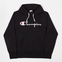 Champion Reverse Weave Script Logo Hoodie - Black thumbnail