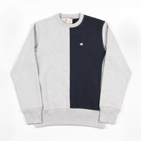 Champion Reverse Weave Split Crewneck Sweatshirt - Grey / Navy thumbnail