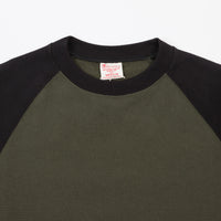 Champion Reverse Weave Two Tone Crewneck Sweatshirt - Olive Green / Navy thumbnail