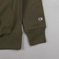 Champion Script Logo Crewneck Sweatshirt - Heather Grey / Navy / Green thumbnail