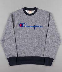 Champion Script Logo Crewneck Sweatshirt - Navy Blue