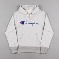 Champion Script Logo Hooded Sweatshirt - Heather Grey thumbnail