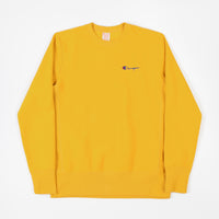 Champion Small Script Reverse Weave Crewneck Sweatshirt - Mustard thumbnail