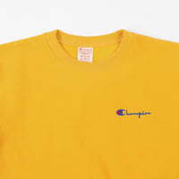 Champion Small Script Reverse Weave Crewneck Sweatshirt - Mustard thumbnail