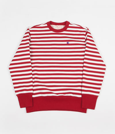 Champion Striped Crewneck Sweatshirt - Red / White