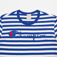 Champion Striped Script Logo T-Shirt - Blue / White thumbnail