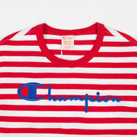 Champion Striped Script Logo T-Shirt - Red / White thumbnail