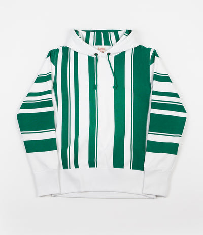 Champion Vertical Stripe Hoodie - White / Green