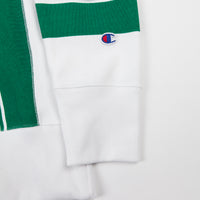 Champion Vertical Stripe Hoodie - White / Green thumbnail