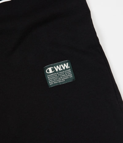 Champion x Wood Wood Rick Box Logo T-Shirt - Black / White