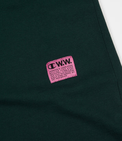 Champion x Wood Wood Rick Box Logo T-Shirt - Green / White