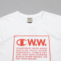 Champion x Wood Wood Rick Box Logo T-Shirt - White / Red thumbnail