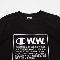 Champion x Wood Wood Rodney Box Logo Long Sleeve T-Shirt - Black / White thumbnail