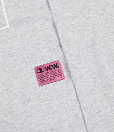 Champion x Wood Wood Rodney Box Logo Long Sleeve T-Shirt - Grey / White