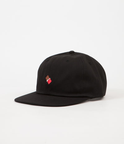 Chocolate Emoji 6 Panel Strapback Cap - Black