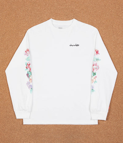 Chocolate Floral Chunk Long Sleeve T-Shirt - White
