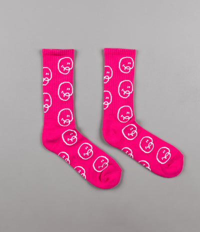 Chrystie NYC Bubble Man Socks (2-Pack) - Black / Pink
