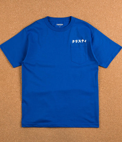 Chrystie NYC Japanese Logo Pocket T-Shirt - Royal Blue