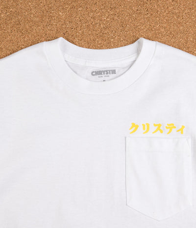 Chrystie NYC Japanese Logo Pocket T-Shirt - White