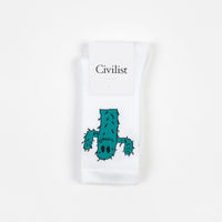 Civilist Cactus Smiler Socks - White thumbnail