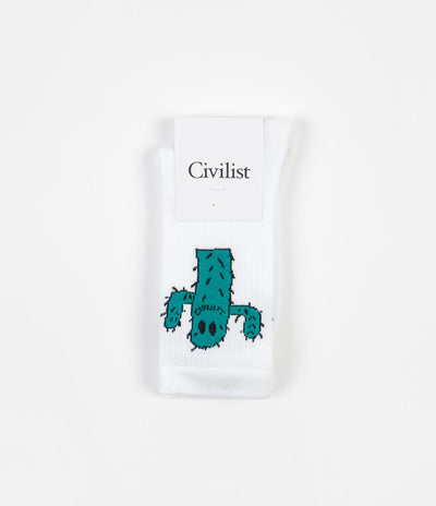 Civilist Cactus Smiler Socks - White