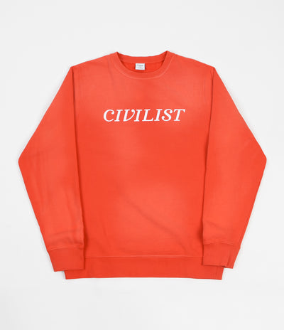 Civilist Chakra Dyed Crewneck Sweatshirt - Overdyed Red