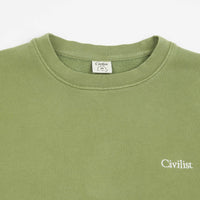 Civilist Mini Logo Crewneck Sweatshirt - Pigment Dyed Olive thumbnail