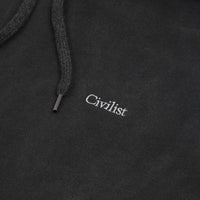 Civilist Mini Logo Hoodie - Pigment Dyed Black thumbnail