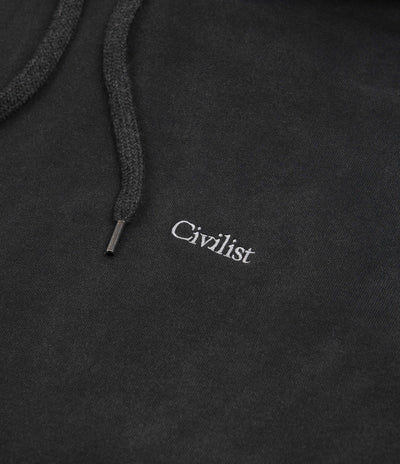 Civilist Mini Logo Hoodie - Pigment Dyed Black