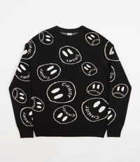 Civilist Smiler Knit Crewneck Sweatshirt - Black