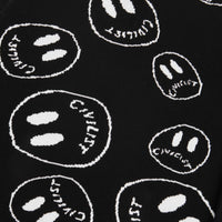 Civilist Smiler Knit Crewneck Sweatshirt - Black thumbnail