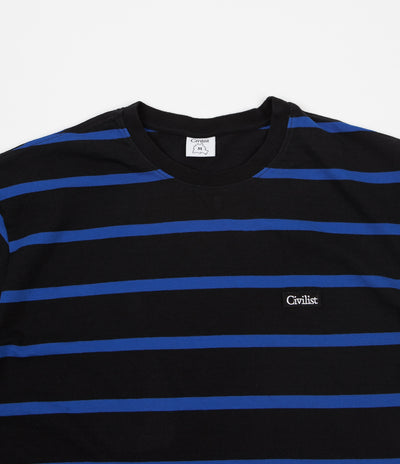 Civilist Striped T-Shirt - Black / Blue