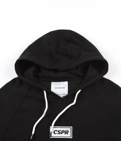 Colorsuper CSPR Embroidery Raglan Hooded Sweatshirt - Black / White