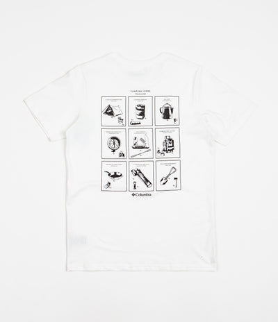 Columbia Rapid Ridge Back Graphic T-Shirt - White / Campsite Icons Graphic