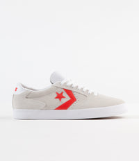 Converse Checkpoint Pro Ox Classic Suede Shoes - White / Habanero Red / White