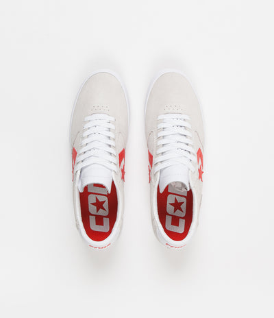 Converse Checkpoint Pro Ox Classic Suede Shoes - White / Habanero Red / White