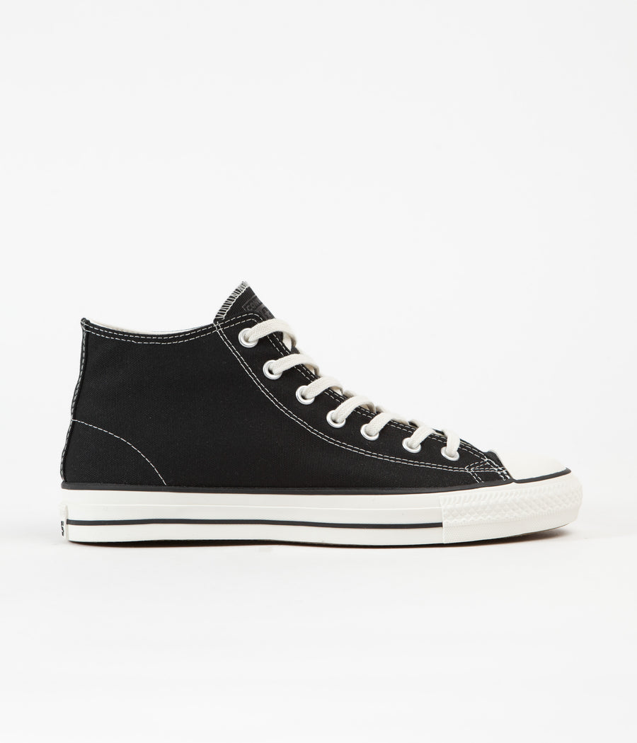 Converse Cons CTAS Pro Mid Cut Off Shoes - Black / Black / Egret
