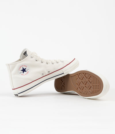 Converse Cons CTAS Pro Mid Cut Off Shoes - Egret / Red / Clematis Blue