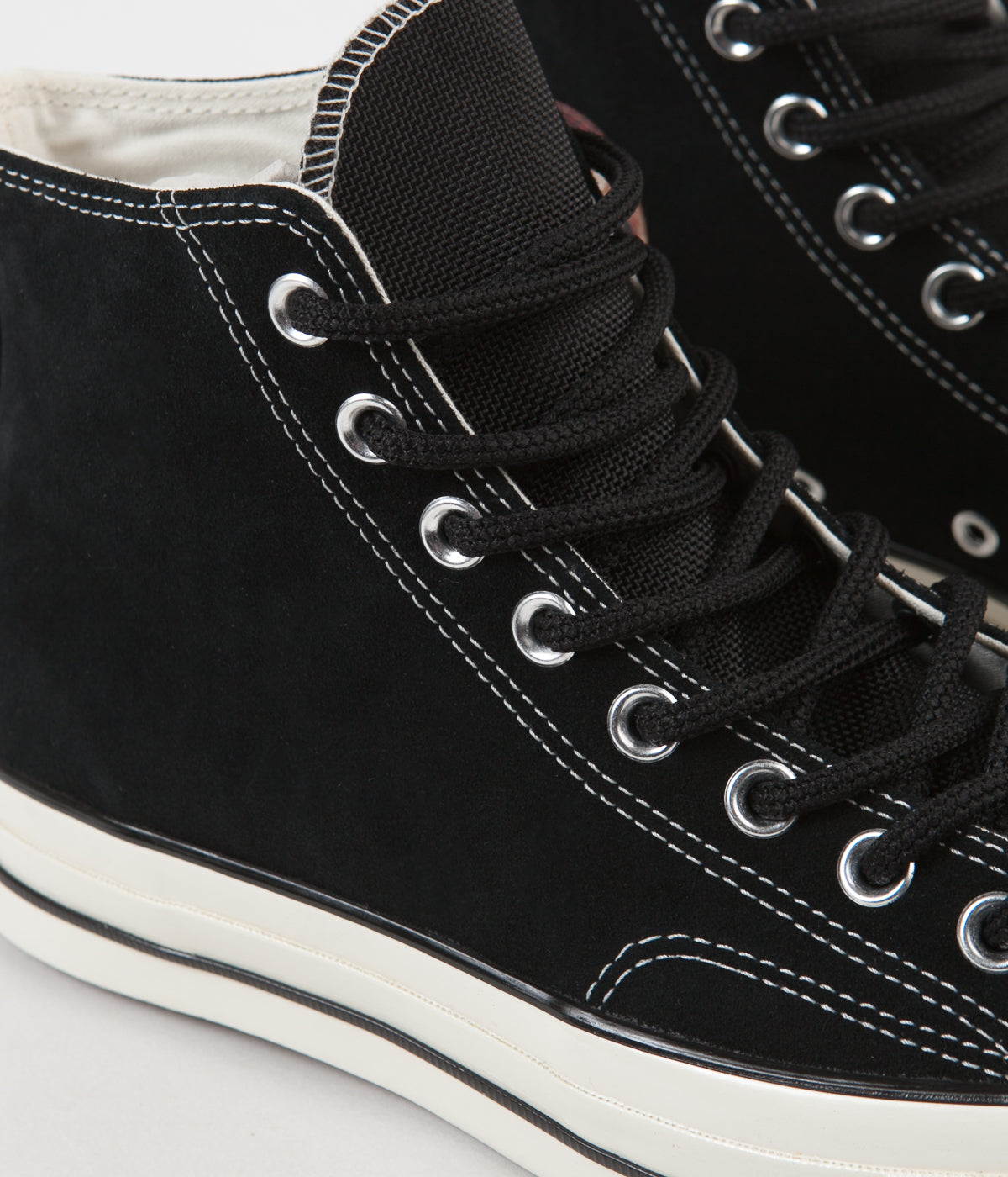 Converse CTAS 70 s Hi Shoes Black Suede Black Egret Flatspot