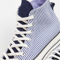 Converse CTAS 70's Hi Hickory Stripe Shoes - Washed Indigo / Egret / Black thumbnail
