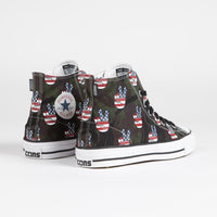 Converse CTAS Pro Hi Camo Peace Shoes in Piquant Green and Insignia Blue / Varsity Red thumbnail