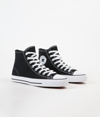 Converse CTAS Pro Hi Canvas Shoes - Black / Black / White