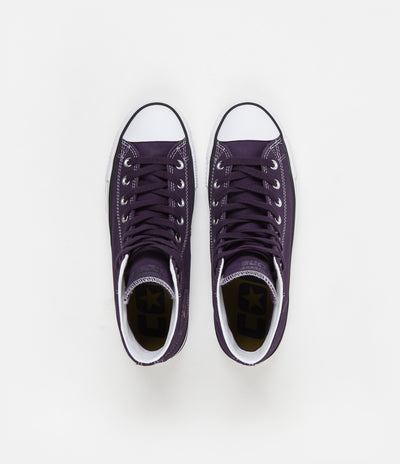 Converse CTAS Pro Hi Suede Shoes - Grand Purple / Vivid Sulfur / White