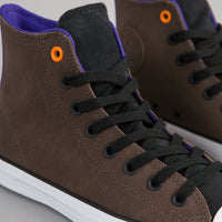 Converse CTAS Pro Leather Hi Shoes - Dark Chocolate / Black / Grape thumbnail