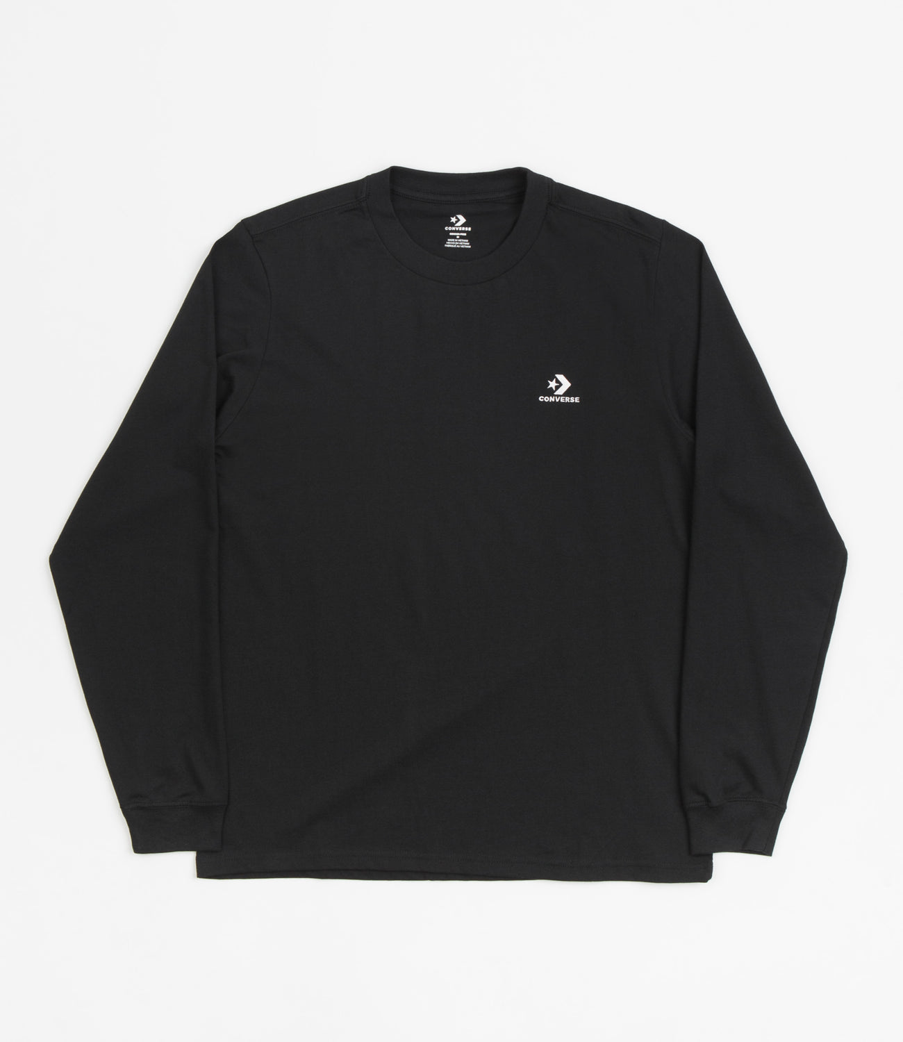 Long - Embroidered Black Sleeve T-Shirt | Flatspot Converse Star Chevron
