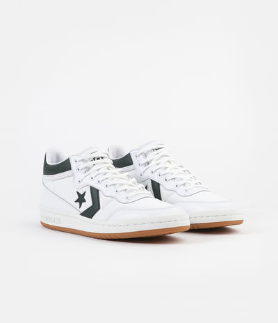 Converse Fastbreak Pro Mid Leather OG Block Shoes - White / Deep Emerald / Gum