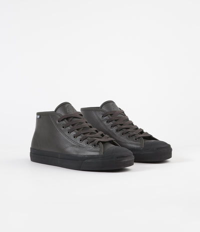 Converse Jack Purcell Pro Mid Leather Jake Johnson Shoes - Beluga / Black / Black