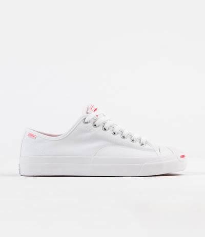 Converse Jack Purcell Pro Op Ox Shoes - White / Racer Pink / White